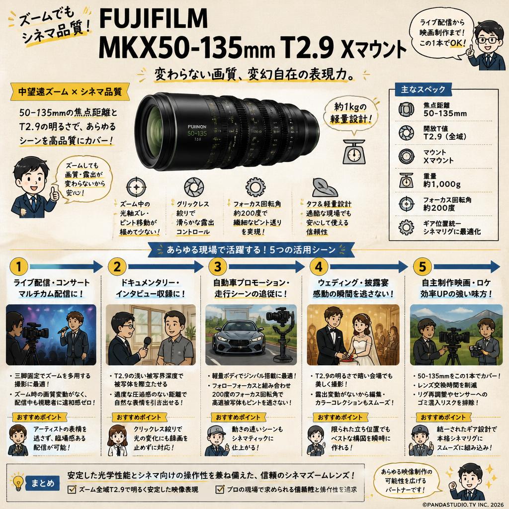 FUJIFILM  MKX50-135mm T2.9 Xマウント 用途