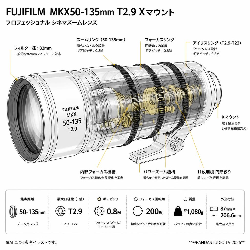 FUJIFILM  MKX50-135mm T2.9 Xマウント スペック
