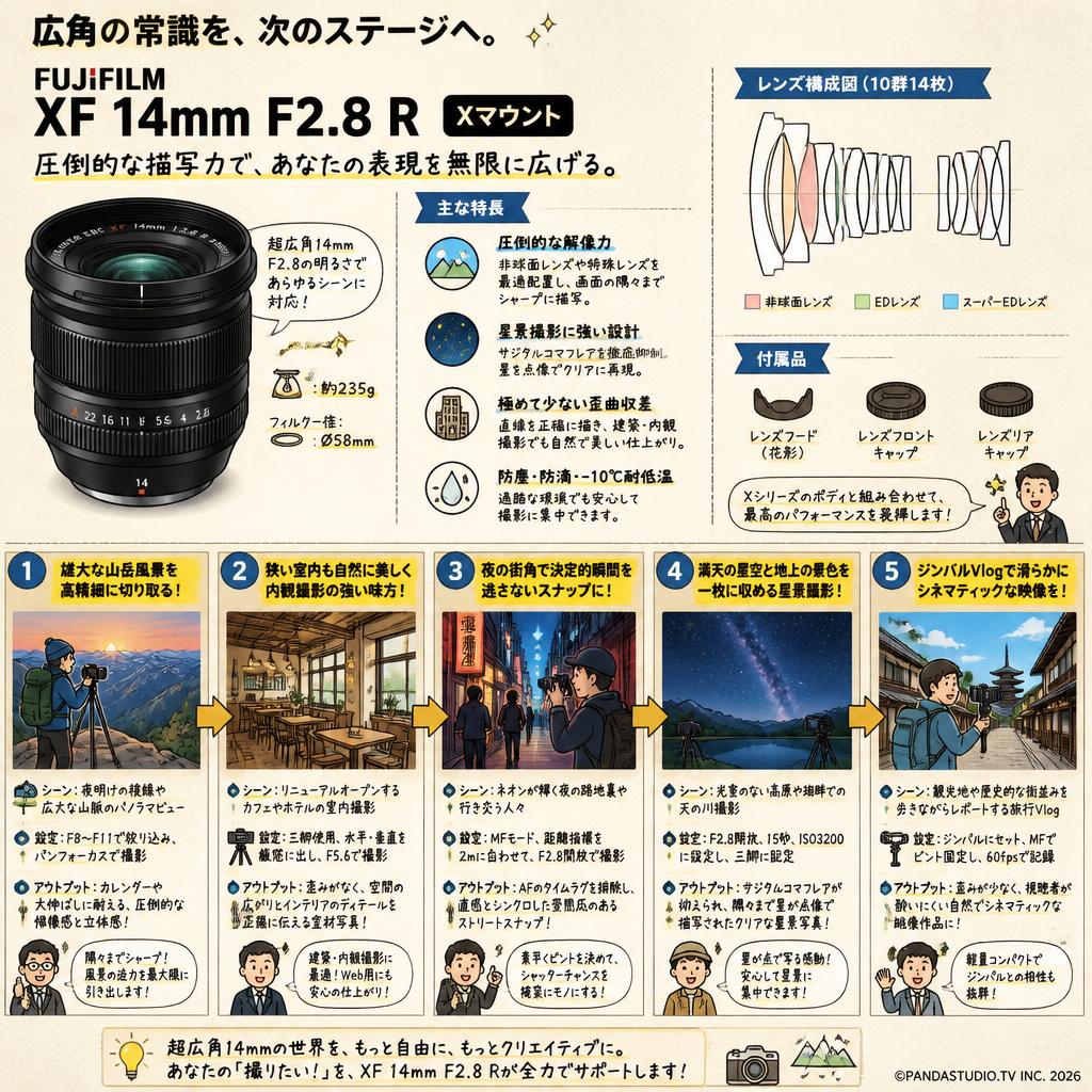 FUJIFILM XF 14mm F2.8 R Xマウント 用途