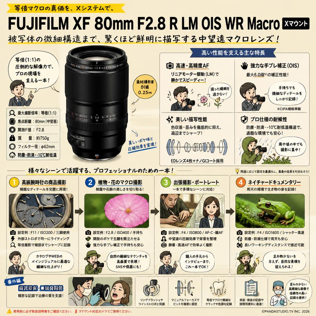 FUJIFILM XF 80mm F2.8 R LM OIS WR Macro Xマウント 用途
