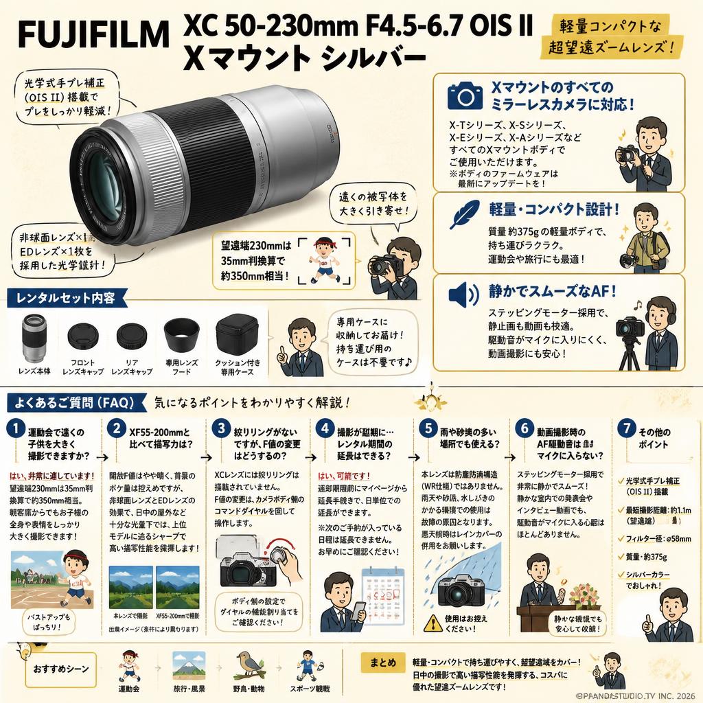 FUJIFILM XC 50-230mm F4.5-6.7 OIS II Xマウント シルバー FAQ（よくある質問と答え）