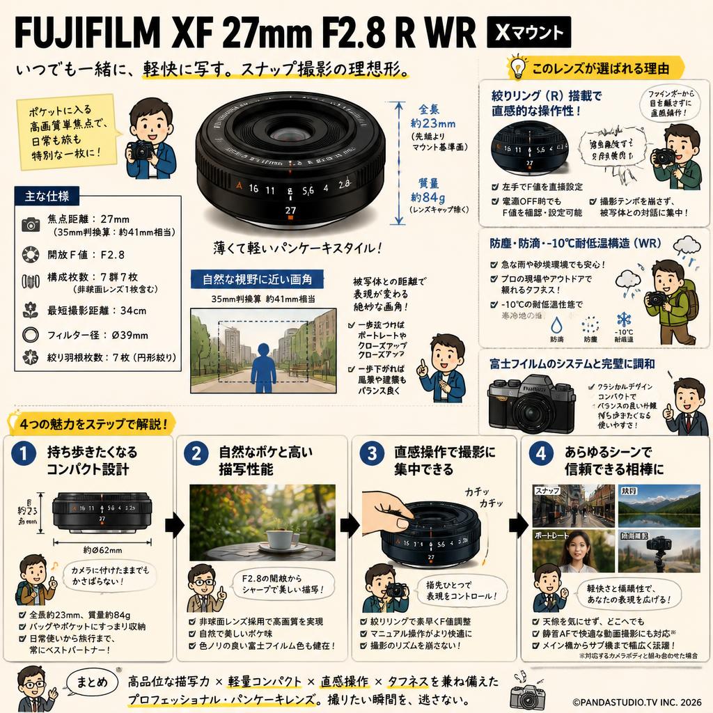 FUJIFILM XF 27mm F2.8 R WR Xマウント 概要