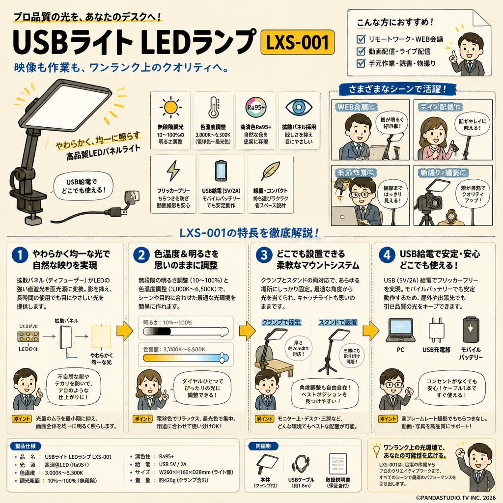 USBライト LEDランプ  LXS-001 概要