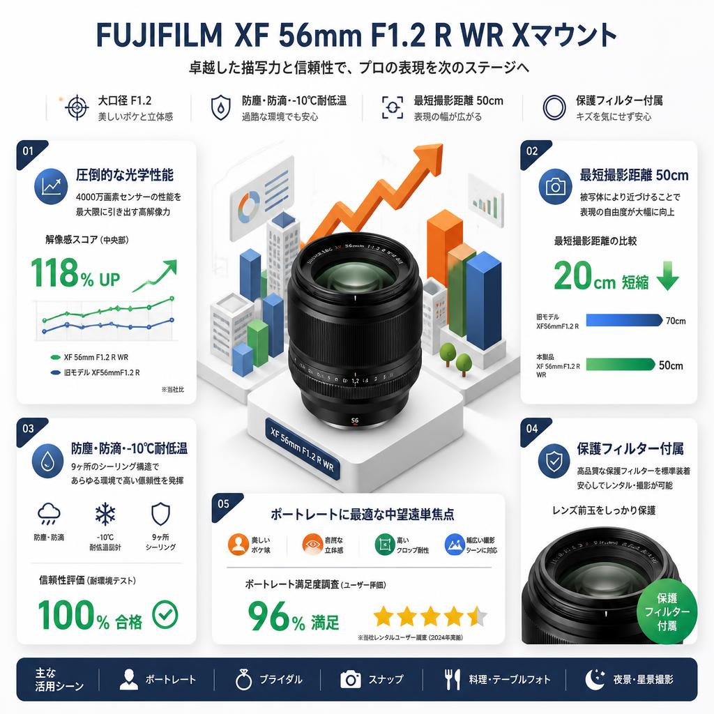 FUJIFILM XF 56mm F1.2 R WR Xマウント セールスポイント