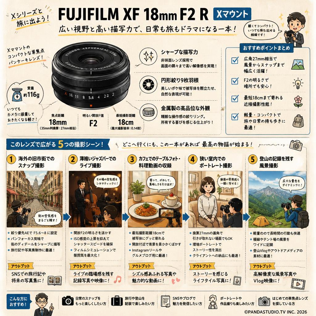 FUJIFILM XF 18mm F2 R Xマウント 用途