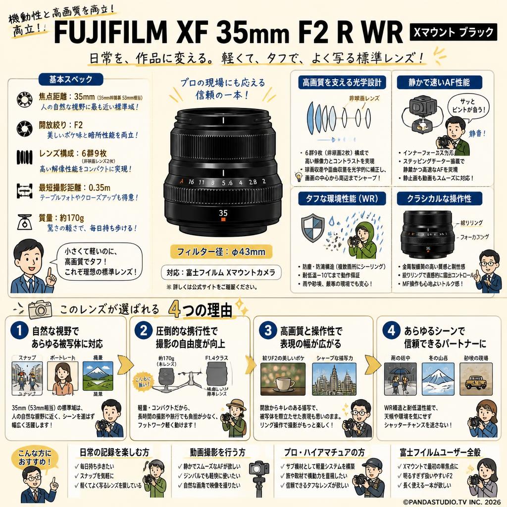 FUJIFILM XF 35mm F2 R WR Xマウント ブラック 概要