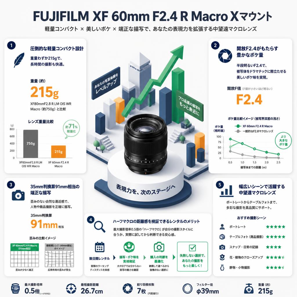 FUJIFILM XF 60mm F2.4 R Macro Xマウント セールスポイント