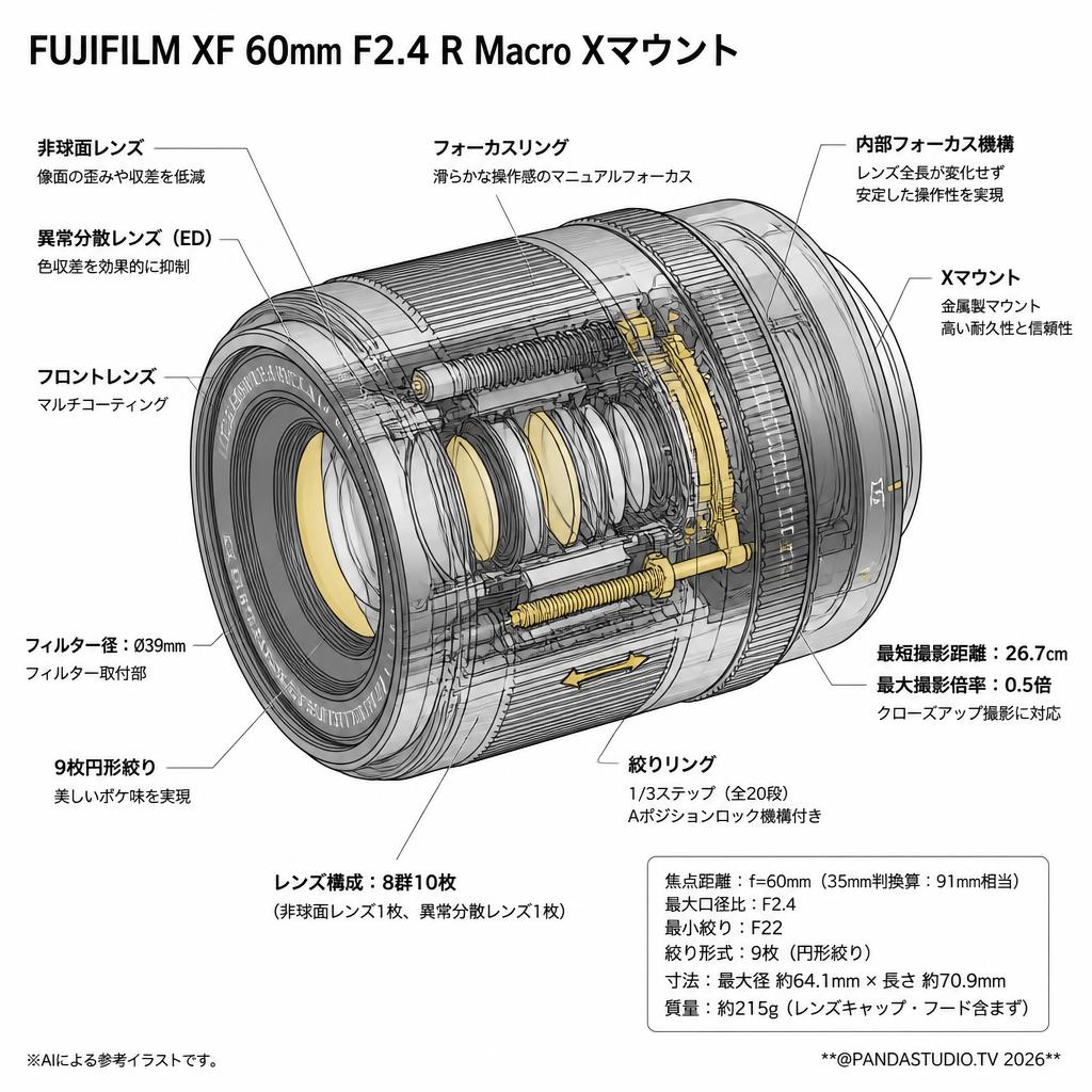 FUJIFILM XF 60mm F2.4 R Macro Xマウント スペック