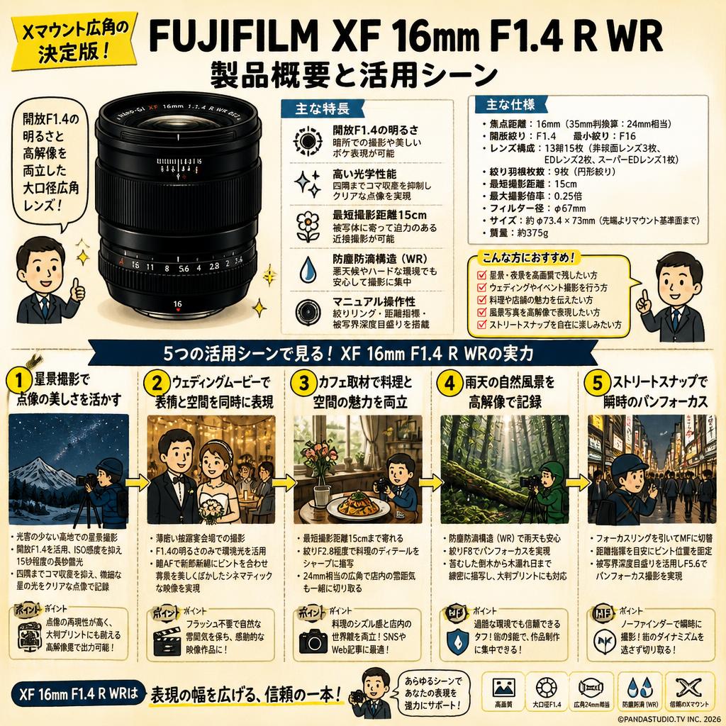FUJIFILM XF 16mm F1.4 R WR Xマウント 用途