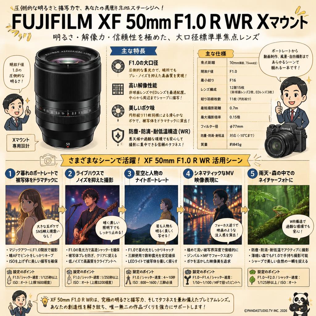 FUJIFILM XF 50mm F1.0 R WR Xマウント 用途