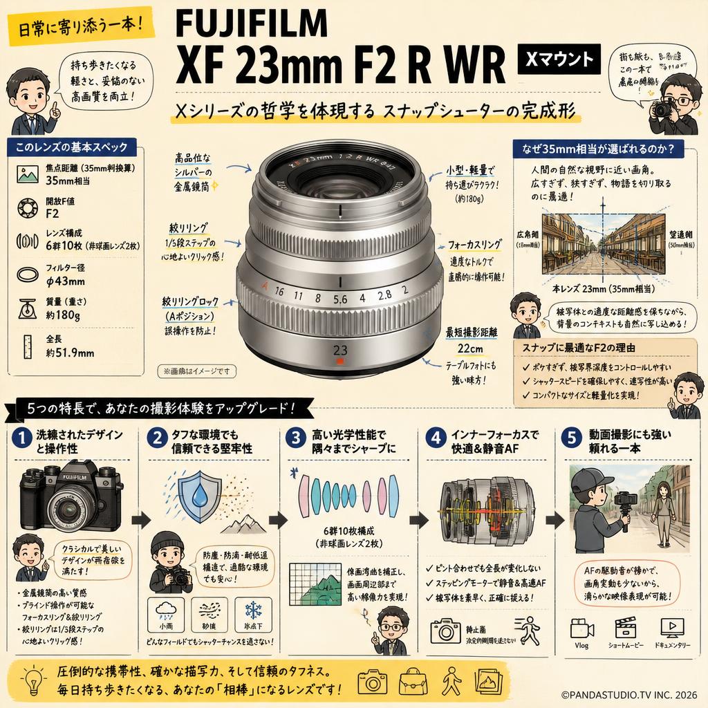 FUJIFILM XF 23mm F2 R WR Xマウント シルバー 概要