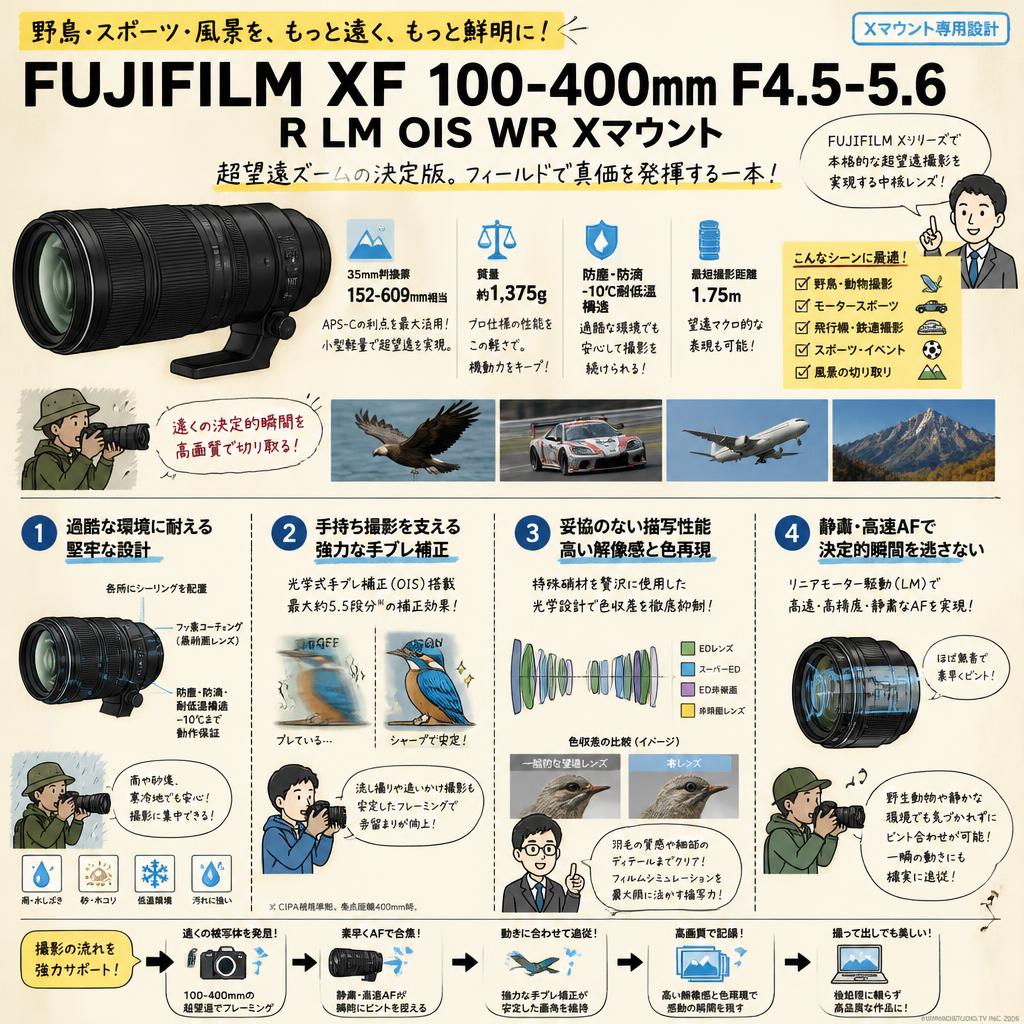FUJIFILM XF 100-400mm F4.5-5.6 R LM OIS WR Xマウント 概要