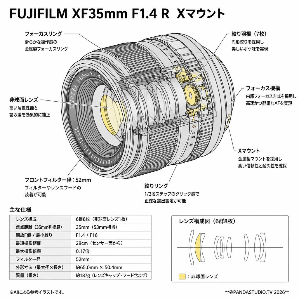 FUJIFLIM XF35mm F1.4 R  Xマウント スペック