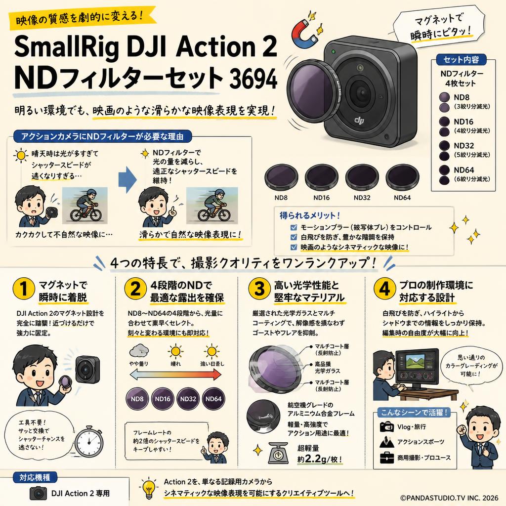 SmallRig DJI Action 2 NDフィルターセット 3694 概要