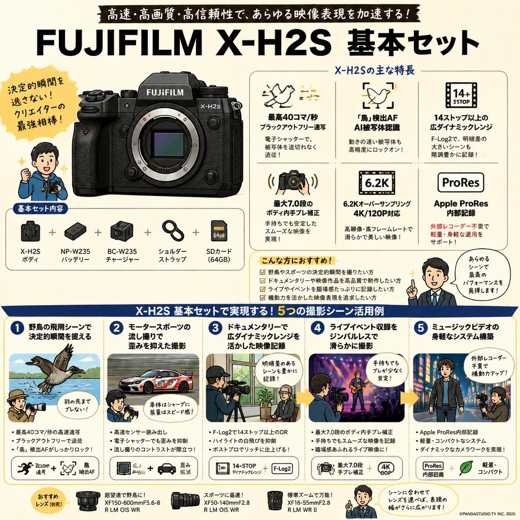FUJIFILM X-H2S　基本セット 用途