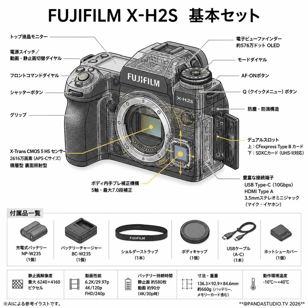 FUJIFILM X-H2S　基本セット スペック