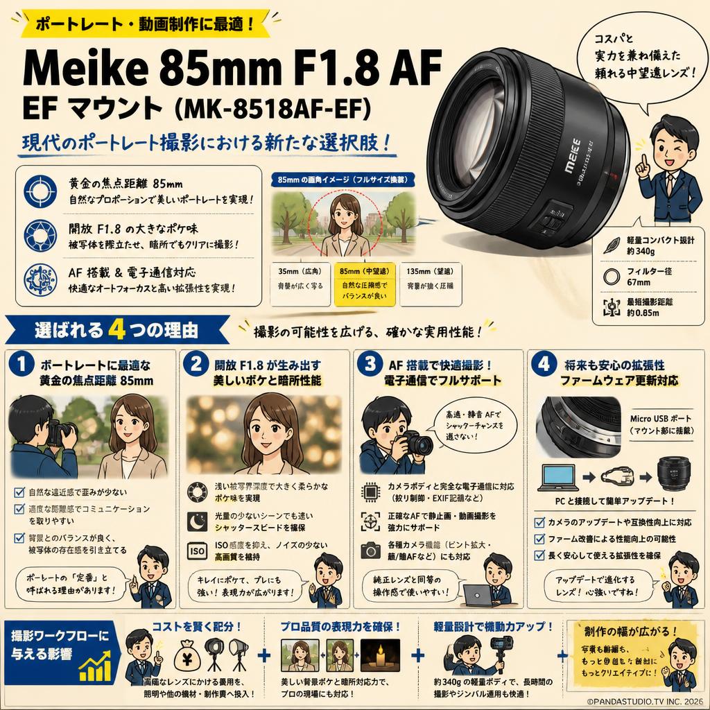 Meike 85mm F1.8 AF EF マウント (MK-8518AF-EF) 概要
