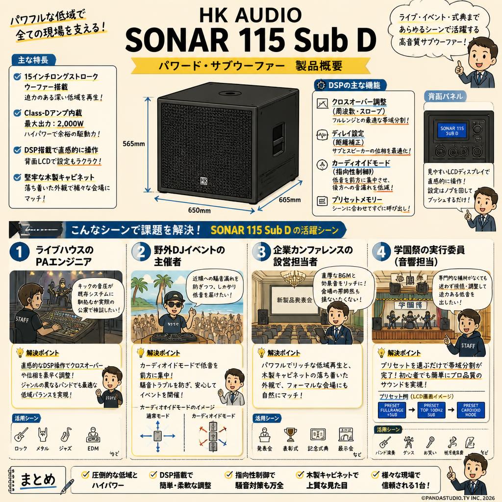HK AUDIO【SONAR 115 Sub D】パワード・サブウーファー おもな対象のお客様