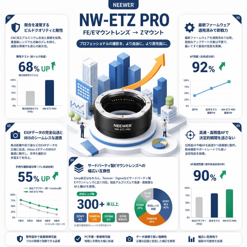 NEEWER NW-ETZ PRO FE/Eマウントレンズ → Zマウント セールスポイント