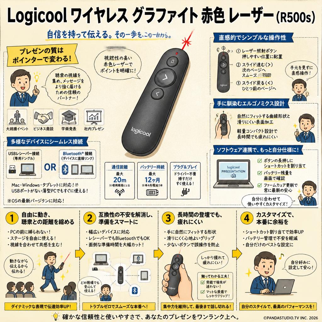 Logicool ワイヤレス グラファイト 赤色 レーザー  ( R500s ) 概要