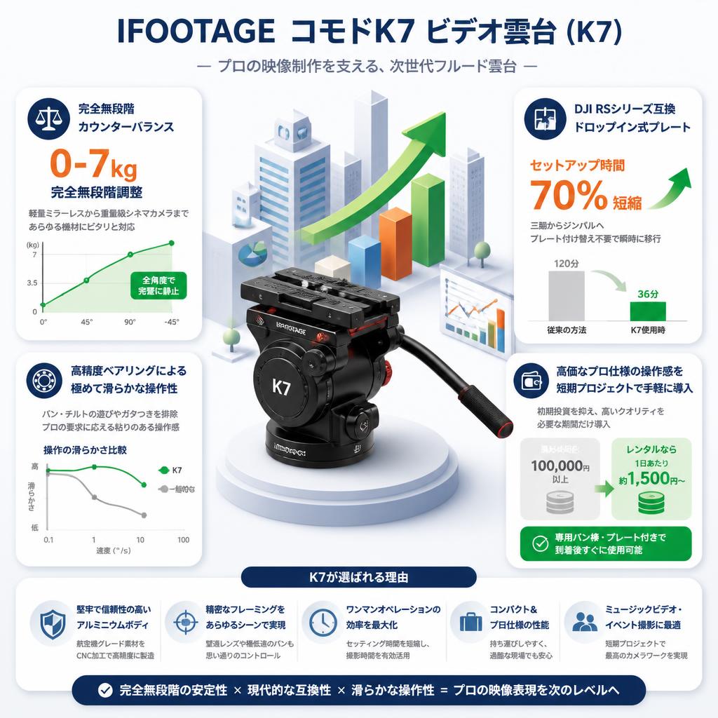 IFOOTAGE  コモドK7 ビデオ雲台 ( K7 ) セールスポイント