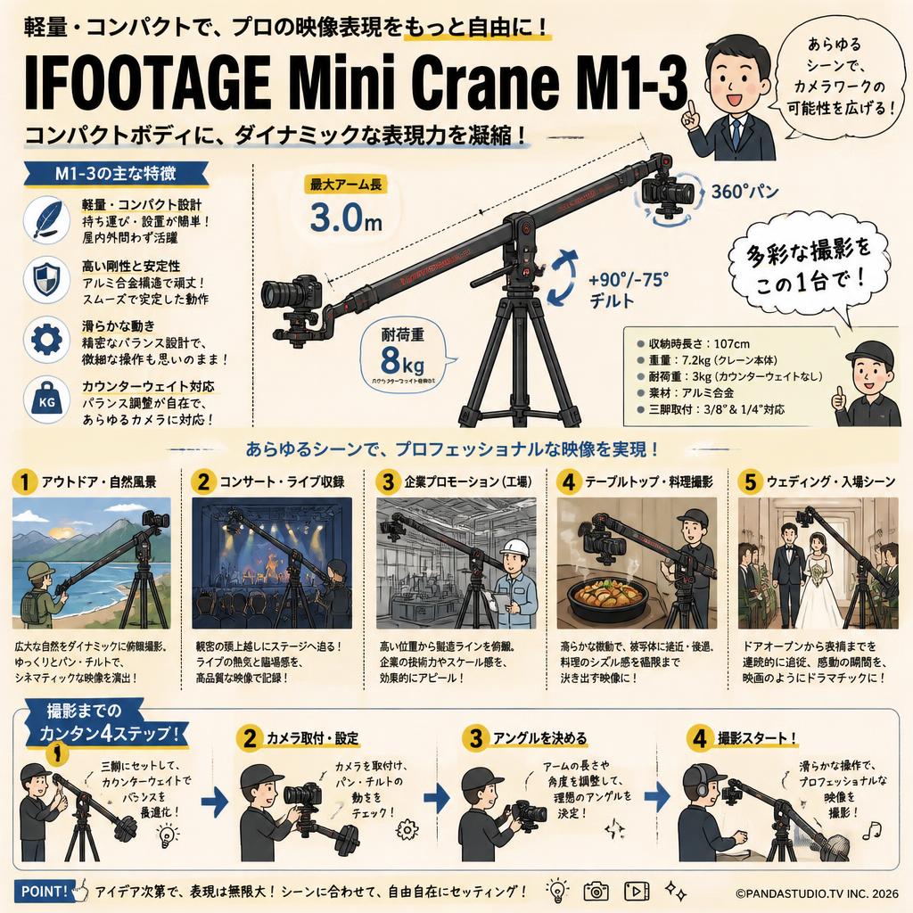 IFOOTAGE Mini Crane M1-3 用途