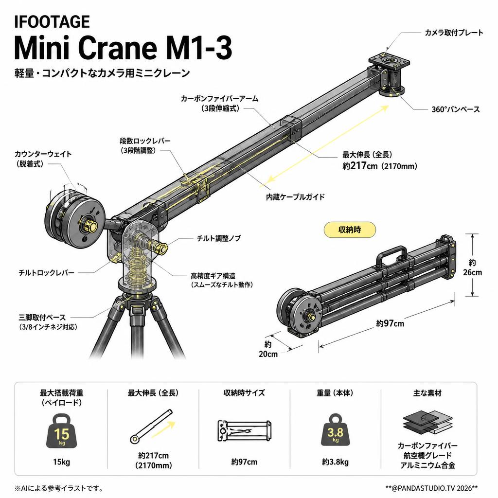 IFOOTAGE Mini Crane M1-3 スペック