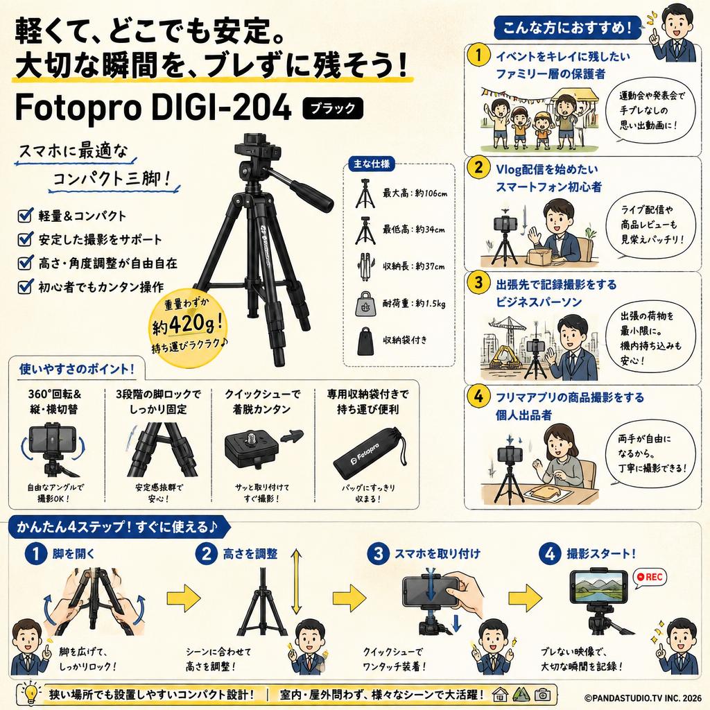 Fotopro DIGI-204  ブラック おもな対象のお客様
