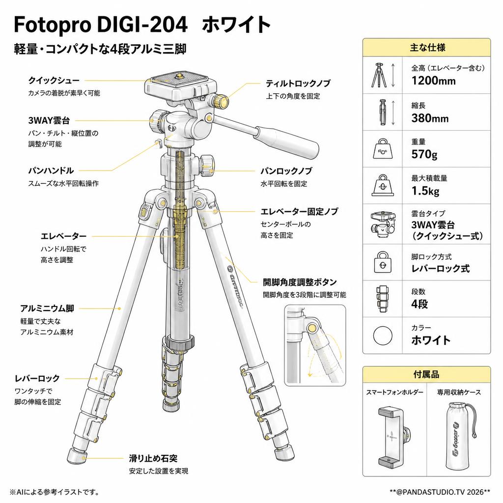 Fotopro DIGI-204  ホワイト スペック