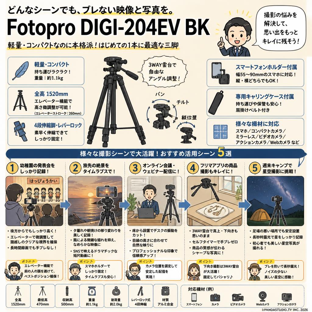 Fotopro DIGI-204EV BK 用途