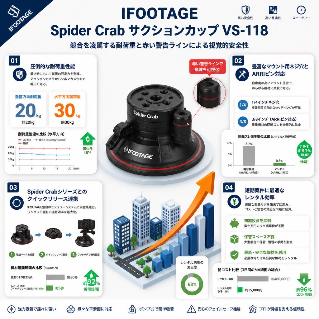 IFOOTAGE Spider Crab サクションカップ VS-118 セールスポイント