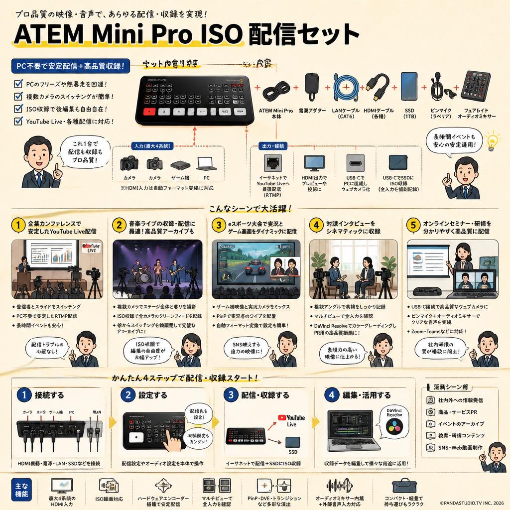 ATEM Mini Pro ISO 配信セット 用途