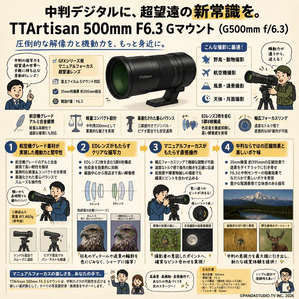 TTArtisan 500mm F6.3 Gマウント （G500mm f/6.3） 概要