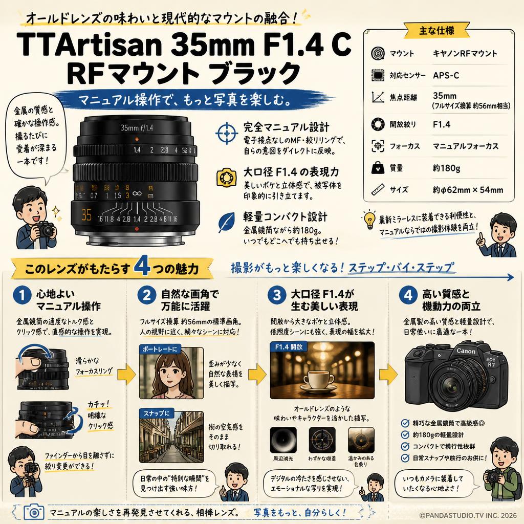 TTArtisan 35mm F1.4 C RFマウント ブラック 概要