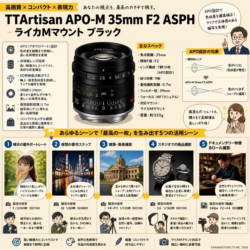 TTArtisan APO-M 35mm F2 ASPH ライカMマウント ブラック 用途