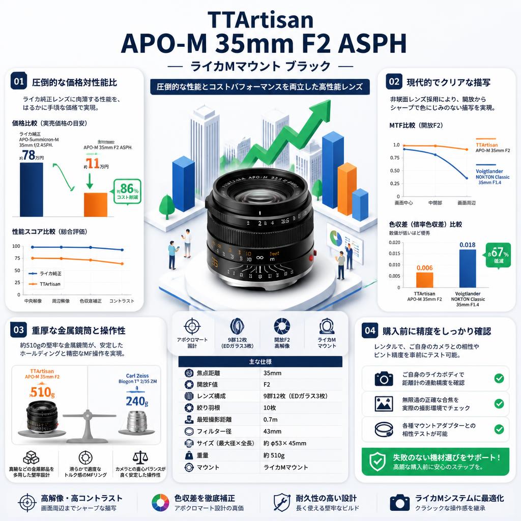 TTArtisan APO-M 35mm F2 ASPH ライカMマウント ブラック セールスポイント