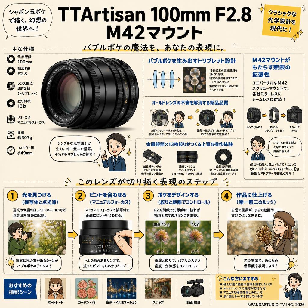 TTArtisan 100mm F2.8 M42 マウント 概要