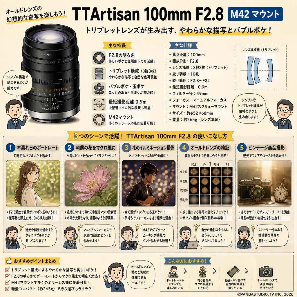 TTArtisan 100mm F2.8 M42 マウント 用途
