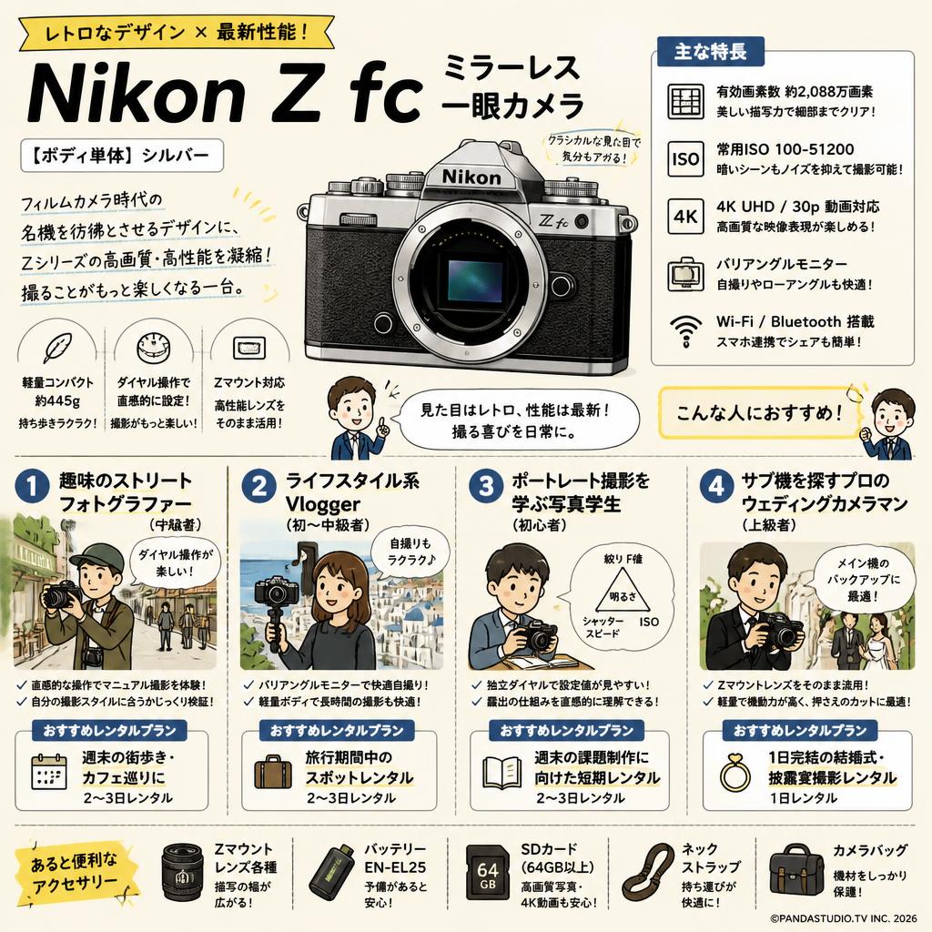 Nikon Z fc ミラーレス一眼カメラ [ボディ単体]   シルバー おもな対象のお客様
