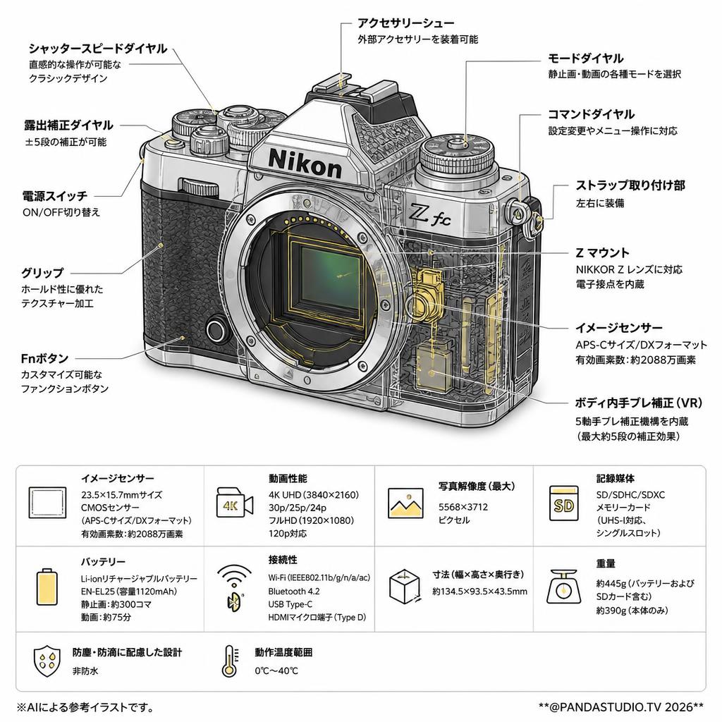 Nikon Z fc ミラーレス一眼カメラ [ボディ単体]   シルバー スペック