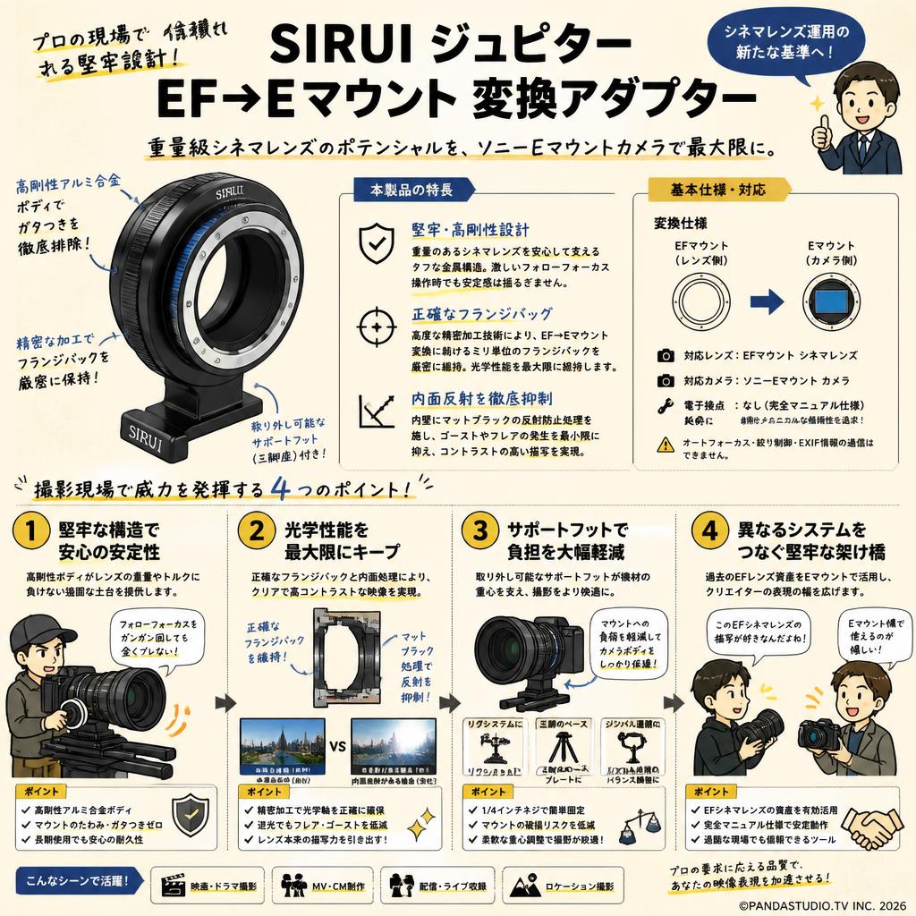SIRUI ジュピター EF→Eマウント 変換アダプター 概要