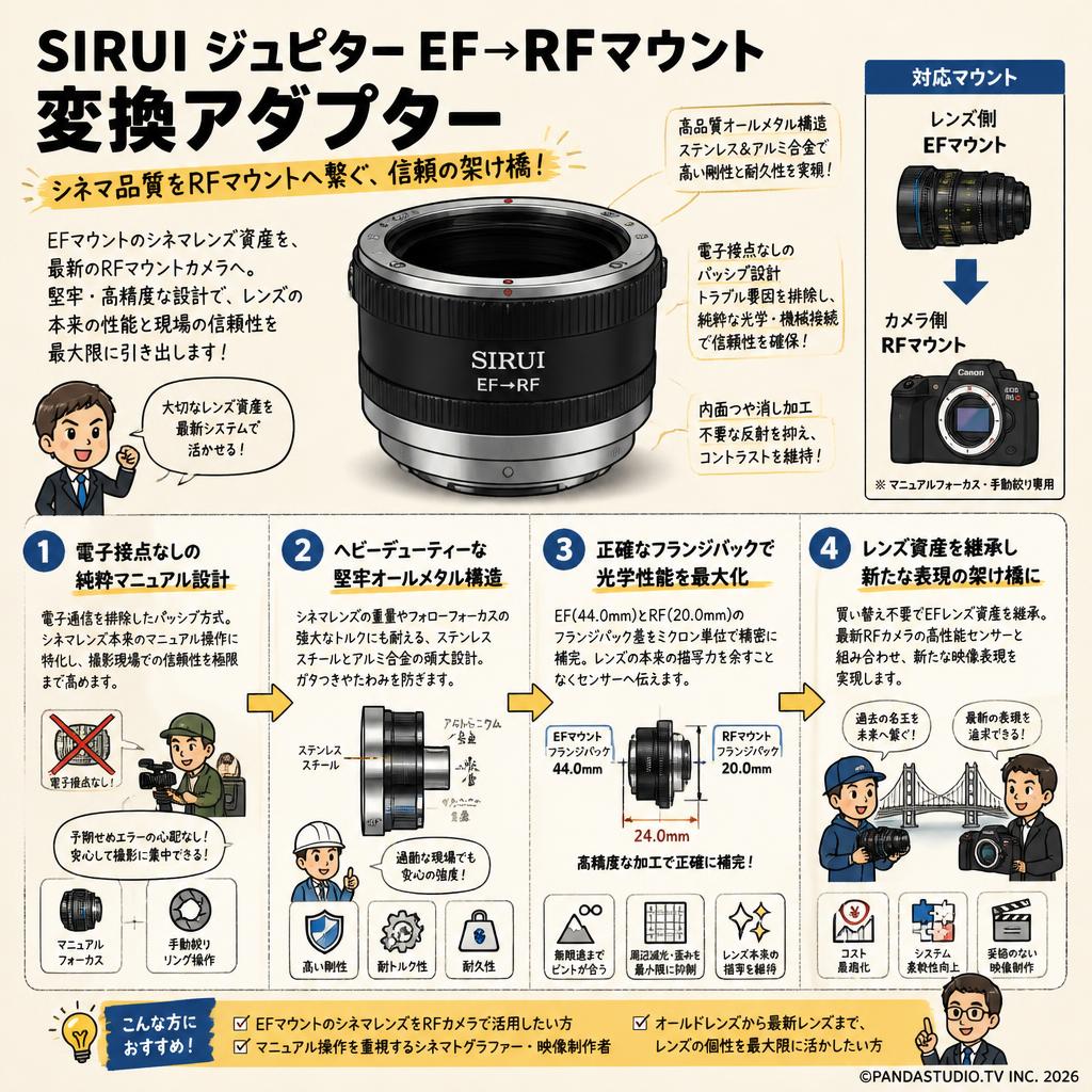 SIRUI ジュピター EF→RFマウント 変換アダプター 概要