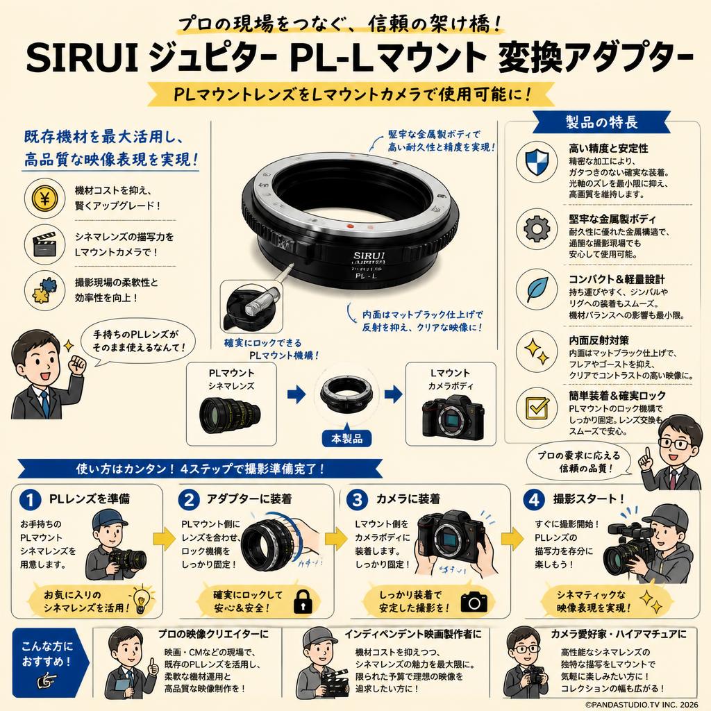 SIRUI ジュピター PL-Lマウント 変換アダプター おもな対象のお客様