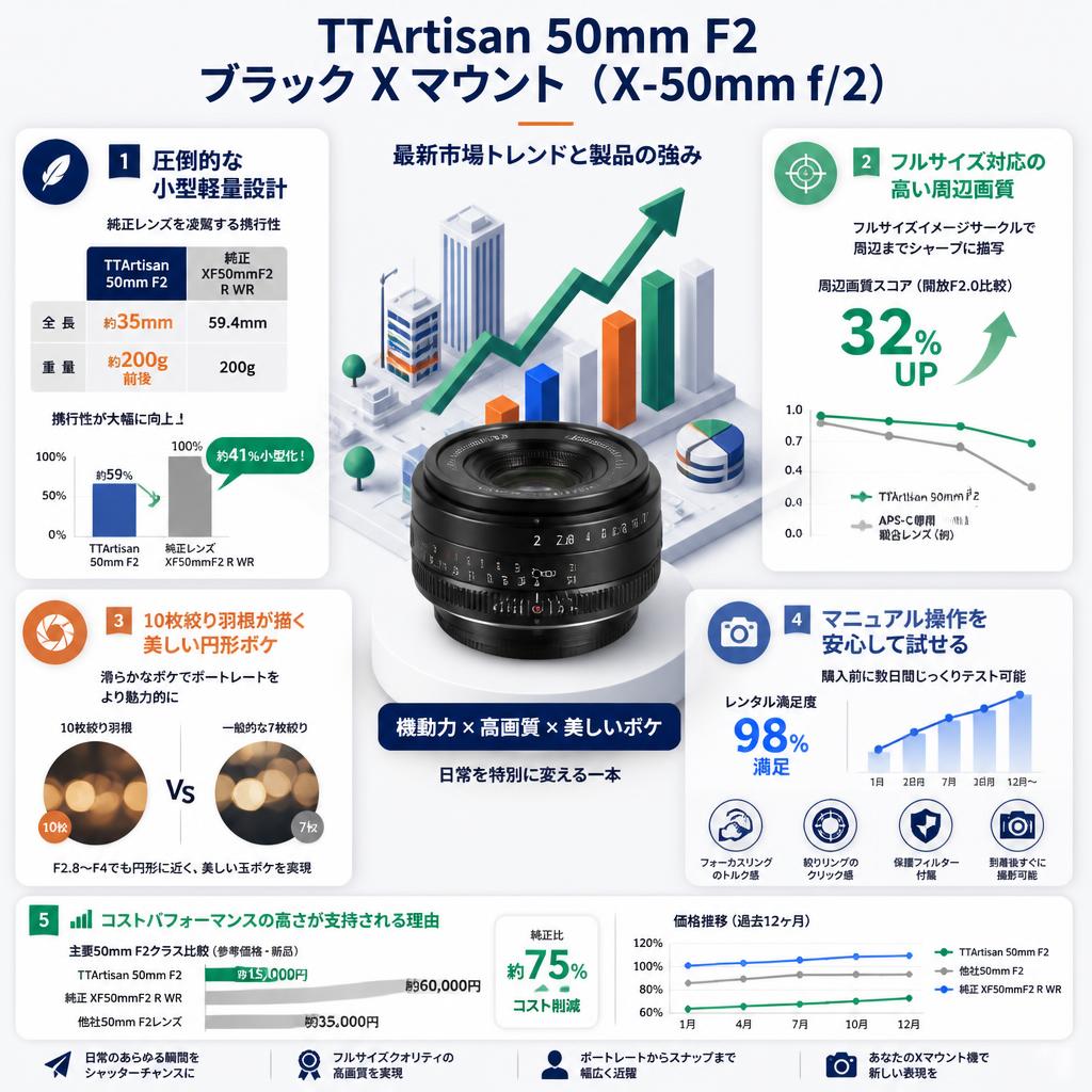 TTArtisan 50mm F2 ブラックXマウント（X-50mm f/2 ） セールスポイント