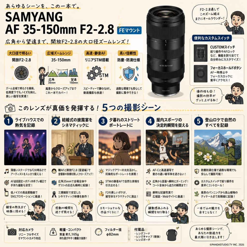 SAMYANG AF 35-150mm F2-2.8  FEマウント 用途
