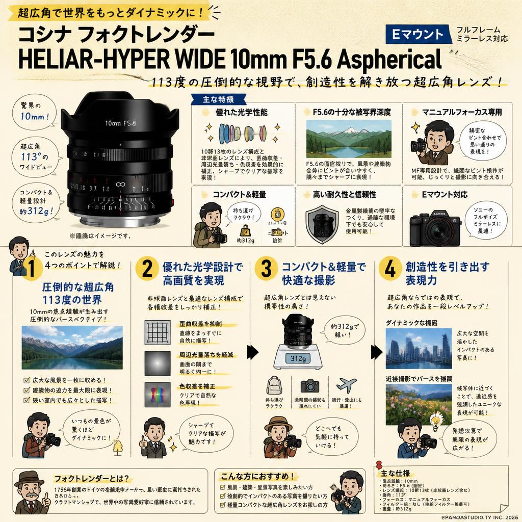 コシナ フォクトレンダー HELIAR-HYPER WIDE 10mm F5.6 Aspherical Ｅマウント 概要