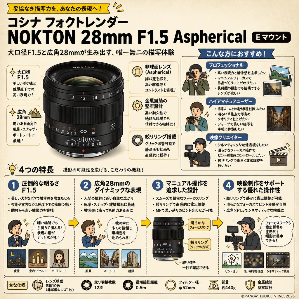 コシナ フォクトレンダーNOKTON 28mm F1.5 Aspherical Ｅマウント おもな対象のお客様
