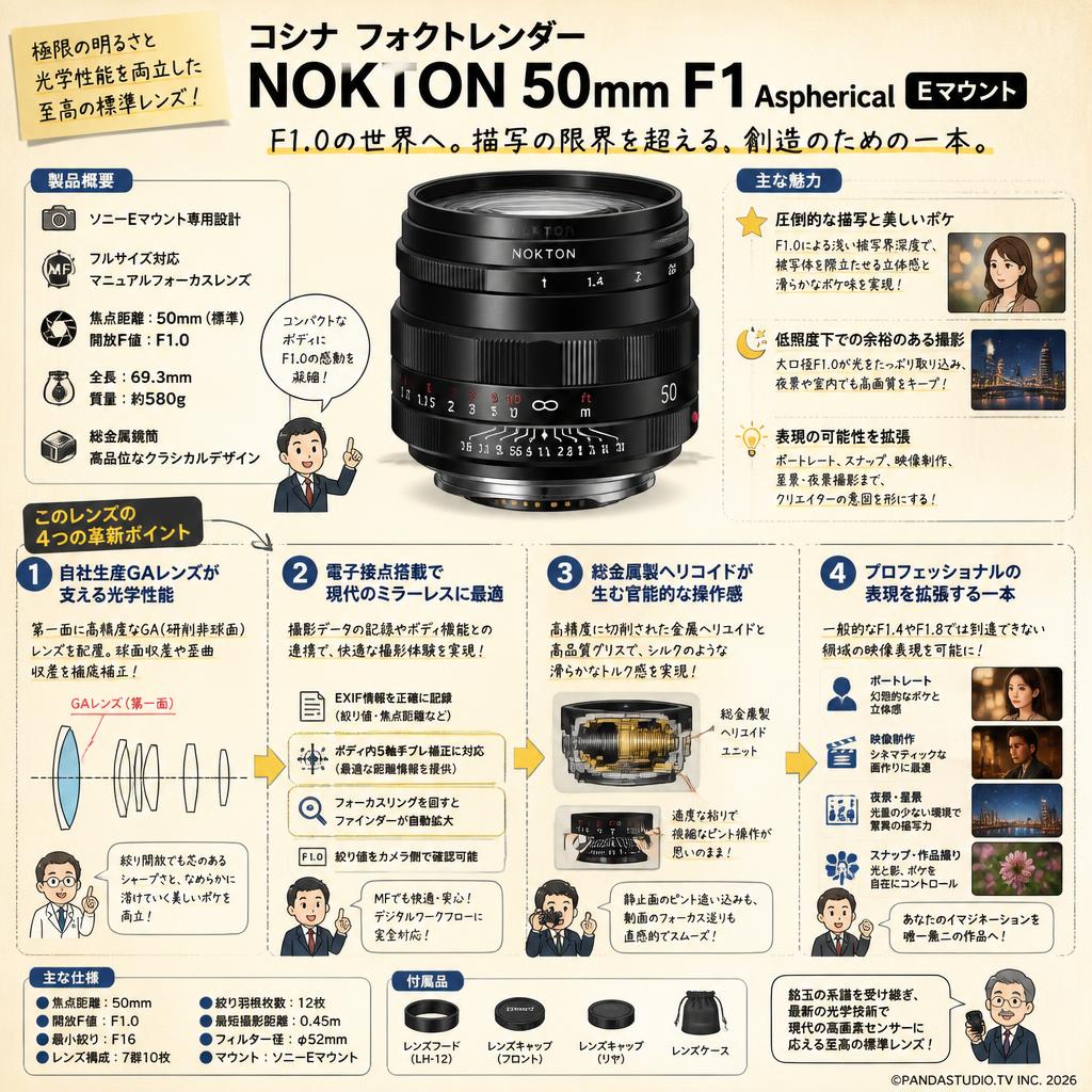 コシナ フォクトレンダー NOKTON 50mm F1 Aspherical Ｅマウント 概要