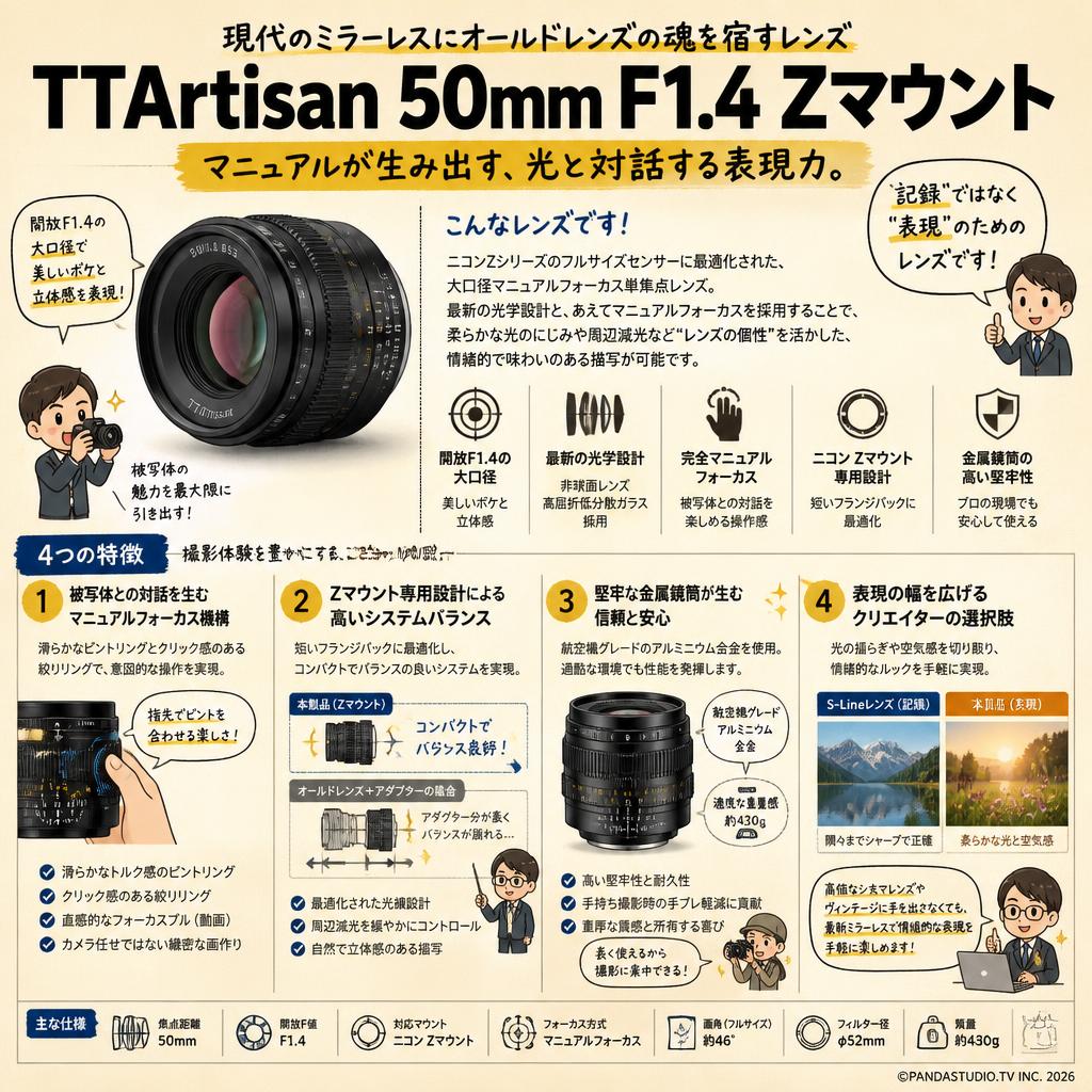 TTArtisan 50mm F1.4 Zマウント 概要