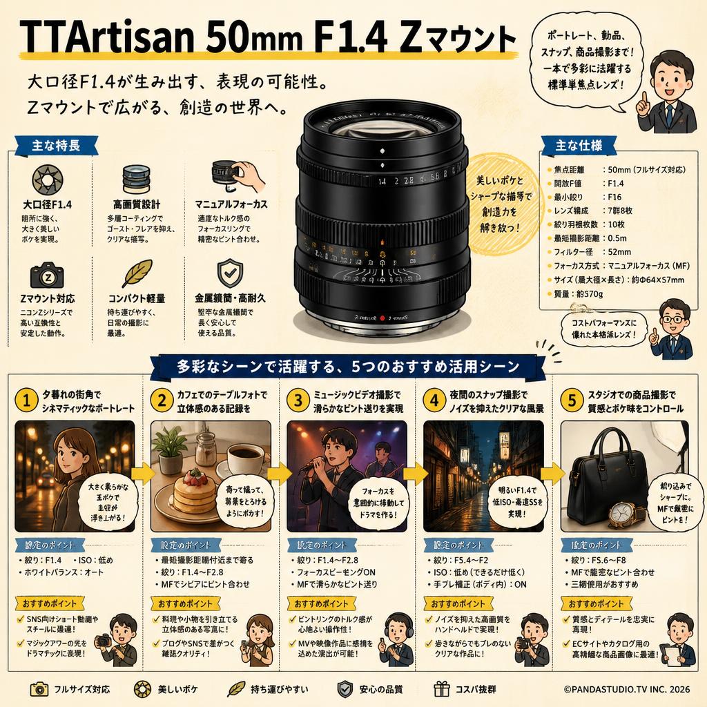TTArtisan 50mm F1.4 Zマウント 用途